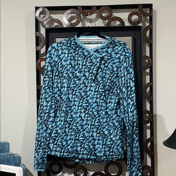 Talbots Tops - Talbots Teal and Black Long Sleeve Thermal Athletic Top